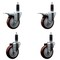 Service Caster 4'' Maroon Poly Swivel 1-1/8'' Expanding Stem Caster Set 2 Total Lock Brakes, 4PK SCC-EXTTL20S414-PPUB-MRN-2-S-2-118 - alternate 1